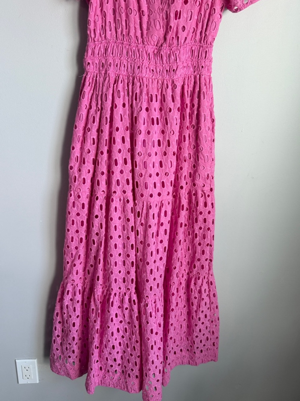 Anthropologie Somerset Maxi Dress Eyelet Edition PINK Large - Picture 5 of 12